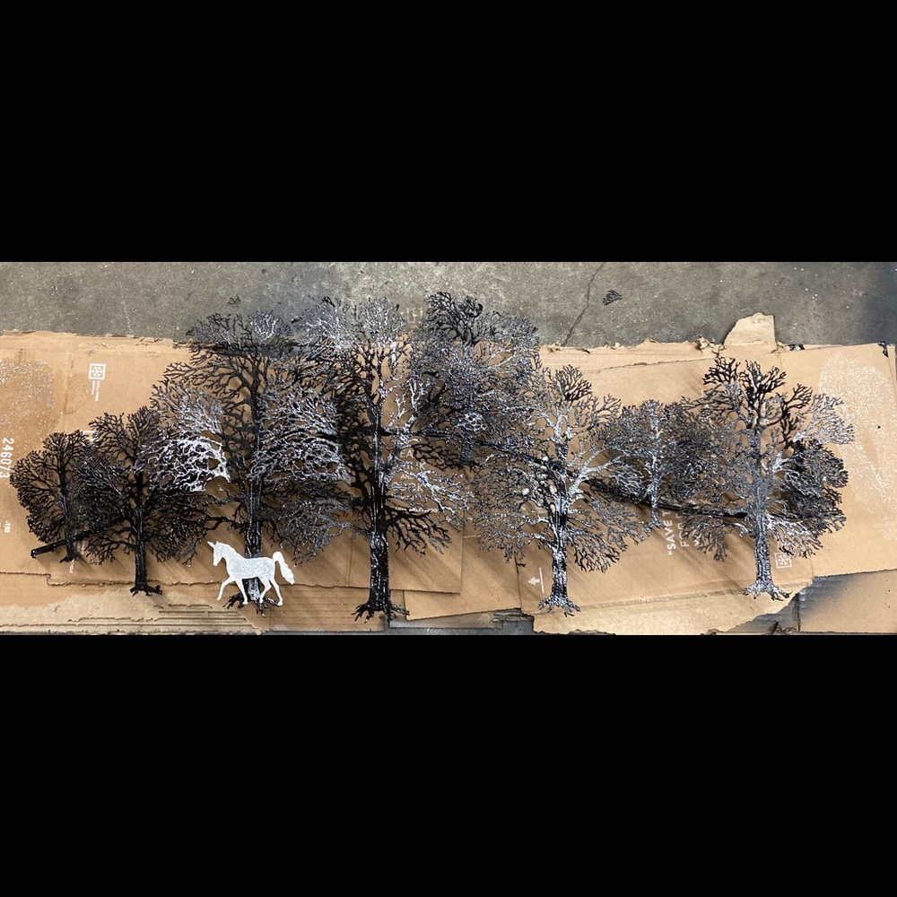 Laser carved iron wall art